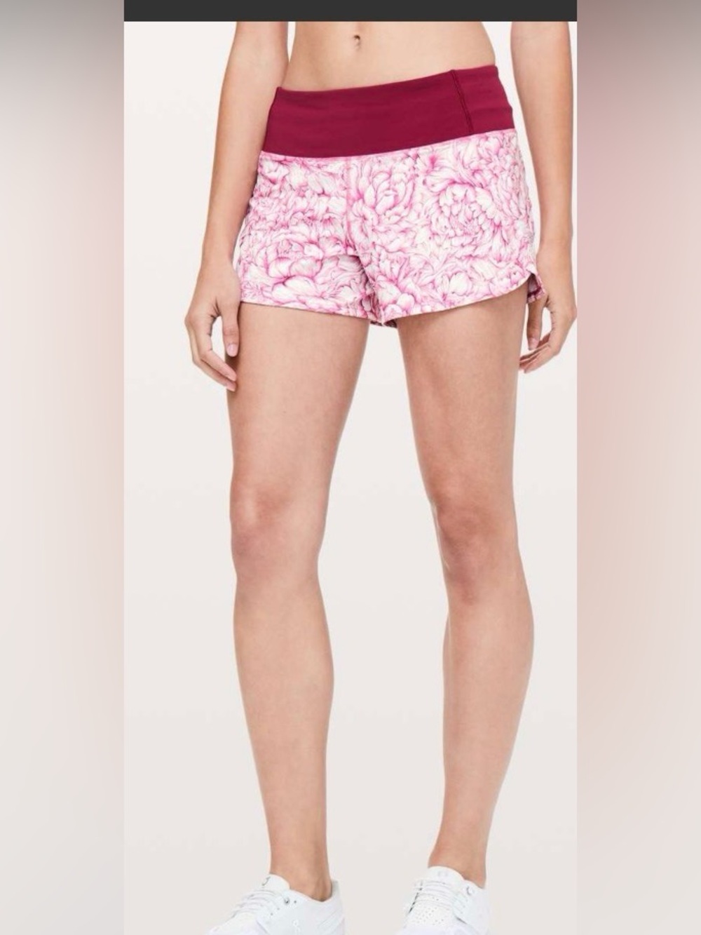 lululemon athletica run timesII floral bloom white star ruby Waistband